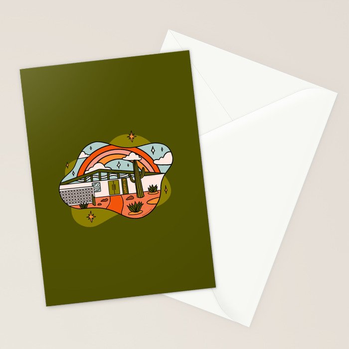 Pisces Mid Century House Stationery Card Gallery Image 2