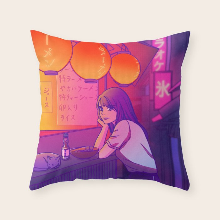 Ramen shop Throw Pillow Gallery Image 6