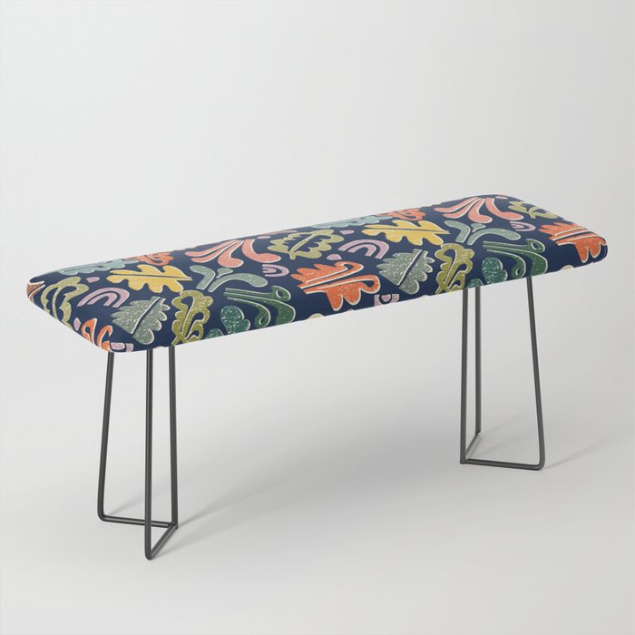 Block print leaves pattern Bench Gallery Image 1