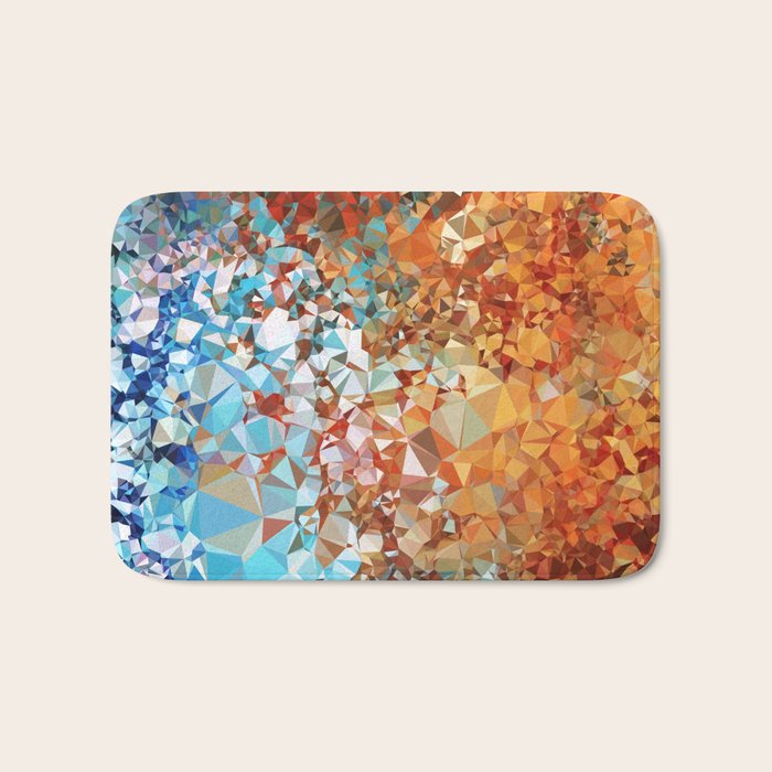Blue Rust Abstract Low Poly Geometric Vector Art Bath Mat Gallery Image 1