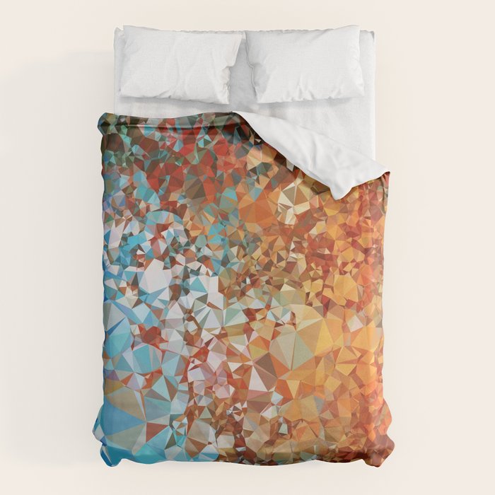 Blue Rust Abstract Low Poly Geometric Vector Art Duvet Cover Gallery Image 1