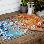 Blue Rust Abstract Low Poly Geometric Vector Art Outdoor Rug Gallery Image 2