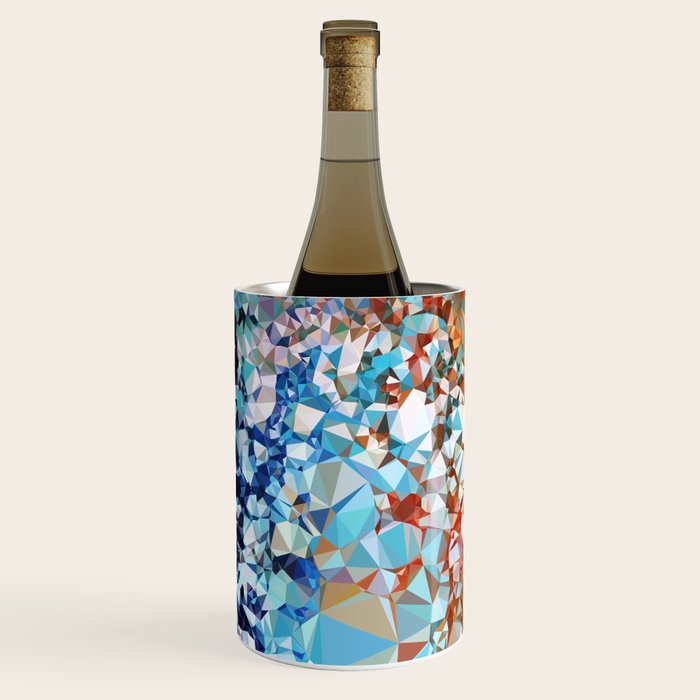Blue Rust Abstract Low Poly Geometric Vector Art Wine Chiller Gallery Image 2