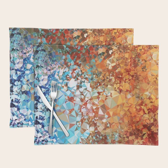 Blue Rust Abstract Low Poly Geometric Vector Art Placemat Gallery Image 1