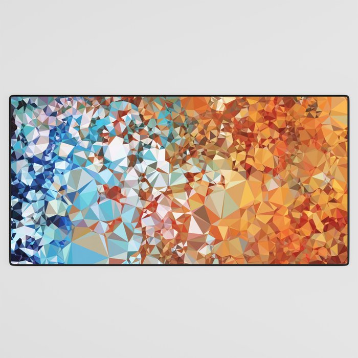 Blue Rust Abstract Low Poly Geometric Vector Art Desk Mat Gallery Image 3