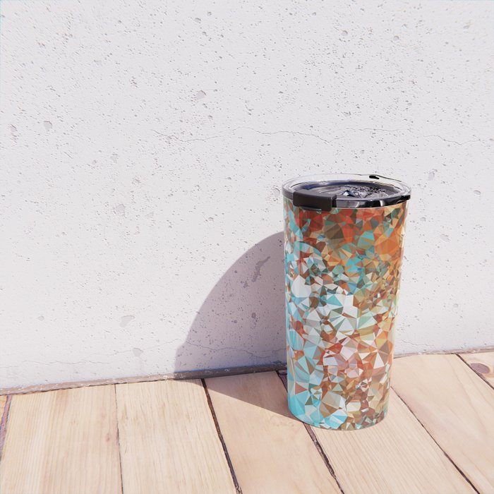 Blue Rust Abstract Low Poly Geometric Vector Art Travel Mug Gallery Image 4