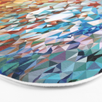 Blue Rust Abstract Low Poly Geometric Vector Art Bath Mat Gallery Image 3