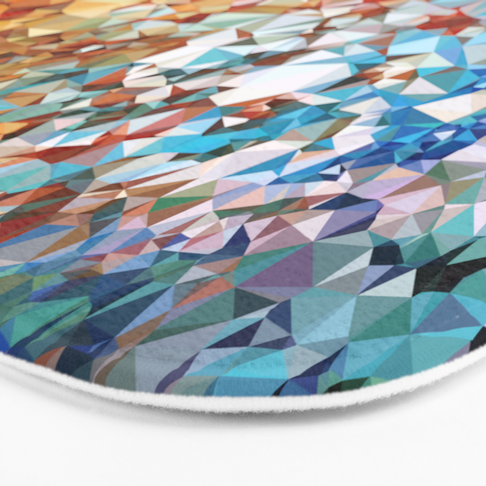 Blue Rust Abstract Low Poly Geometric Vector Art Bath Mat Gallery Image 3