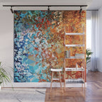 Blue Rust Abstract Low Poly Geometric Vector Art Wall Mural Gallery Image 1