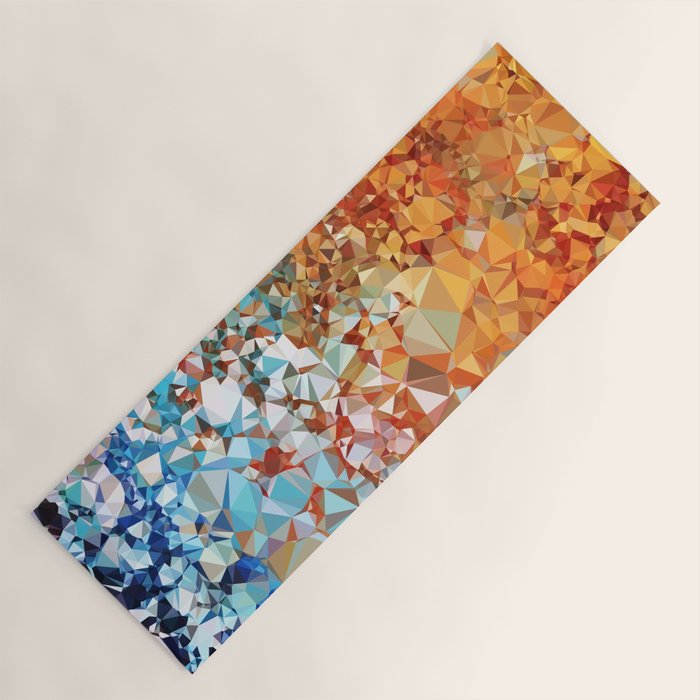 Blue Rust Abstract Low Poly Geometric Vector Art Yoga Mat Gallery Image 1