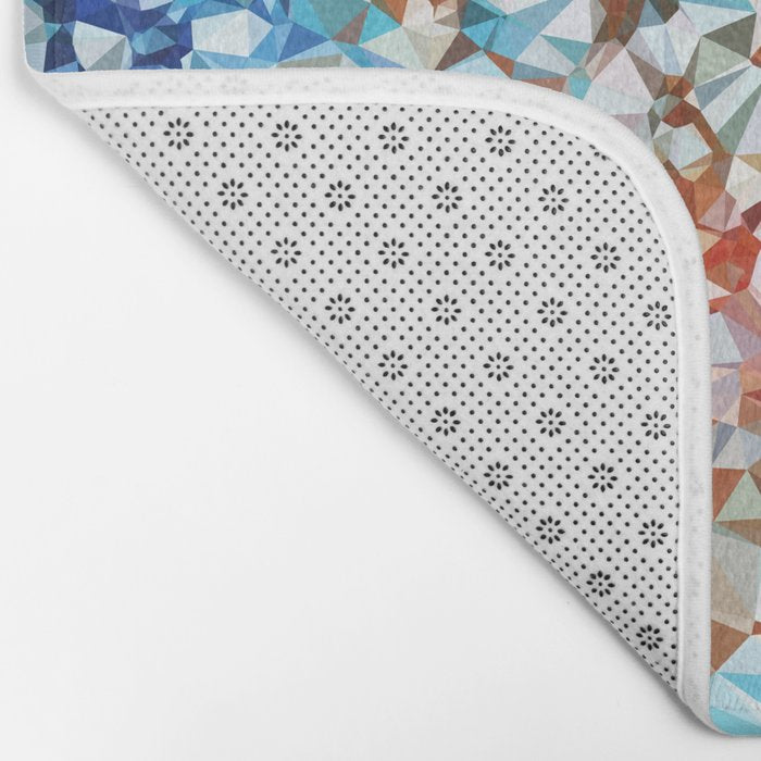 Blue Rust Abstract Low Poly Geometric Vector Art Bath Mat Gallery Image 2