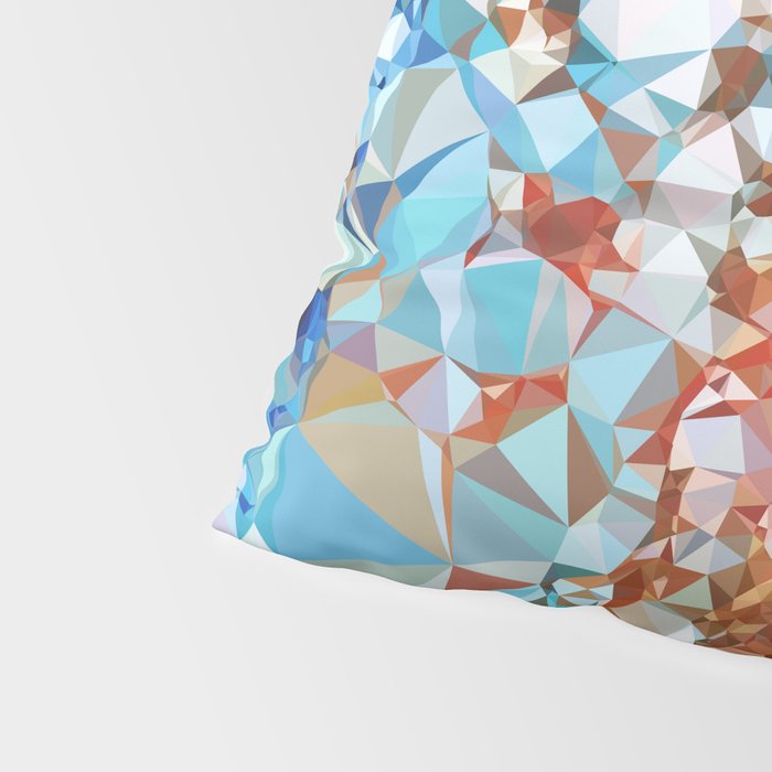 Blue Rust Abstract Low Poly Geometric Vector Art Pillow Sham Gallery Image 4