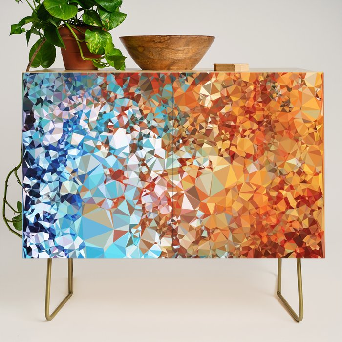 Blue Rust Abstract Low Poly Geometric Vector Art Credenza Gallery Image 1
