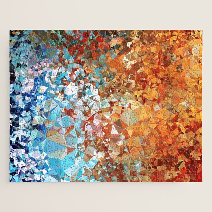 Blue Rust Abstract Low Poly Geometric Vector Art Jigsaw Puzzle Gallery Image 1