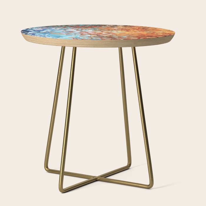 Blue Rust Abstract Low Poly Geometric Vector Art Side Table Gallery Image 1