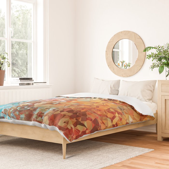 Blue Rust Abstract Low Poly Geometric Vector Art Duvet Cover Gallery Image 2