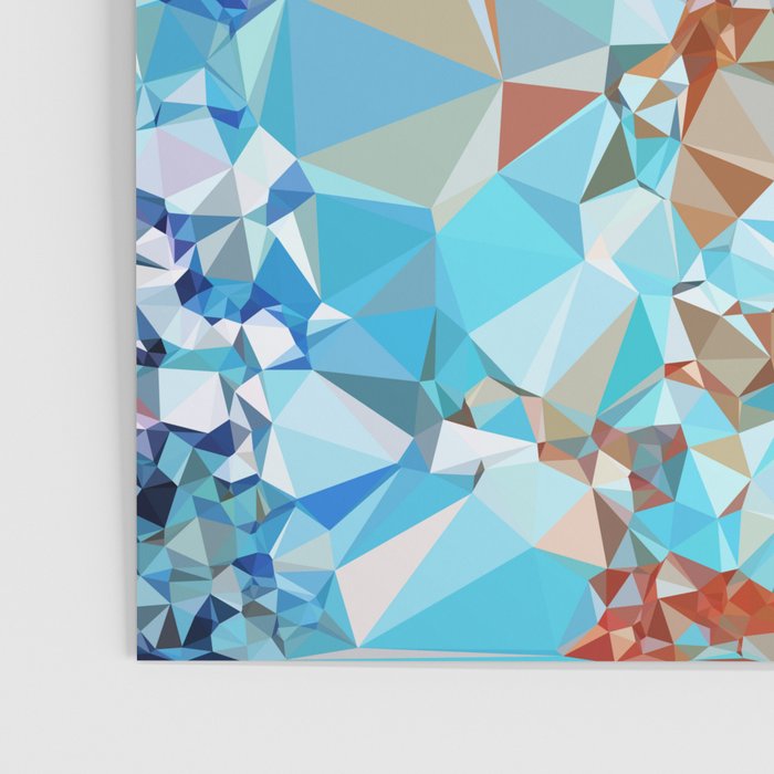 Blue Rust Abstract Low Poly Geometric Vector Art Poster Gallery Image 3