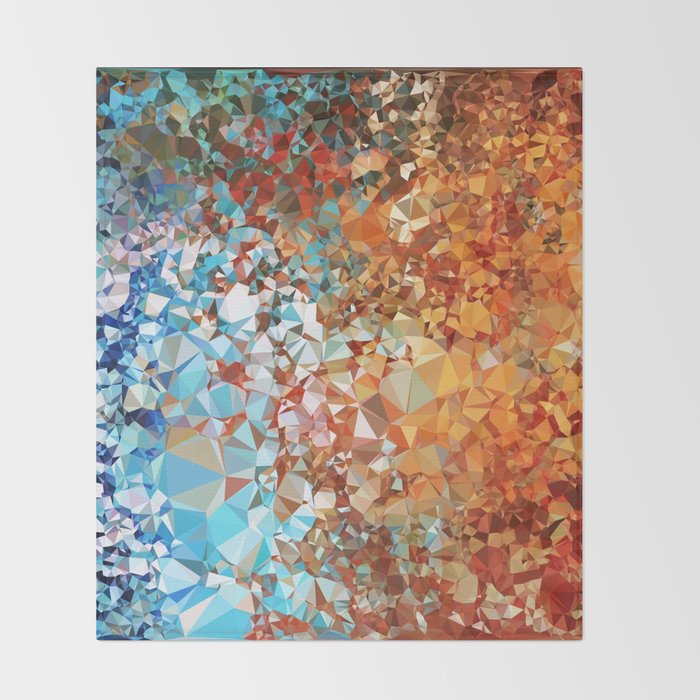 Blue Rust Abstract Low Poly Geometric Vector Art Throw Blanket Gallery Image 2