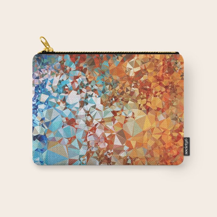 Blue Rust Abstract Low Poly Geometric Vector Art Carry All Pouch Gallery Image 1