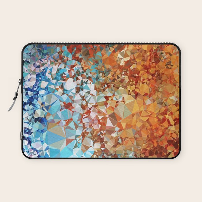 Blue Rust Abstract Low Poly Geometric Vector Art Laptop Sleeve Gallery Image 1
