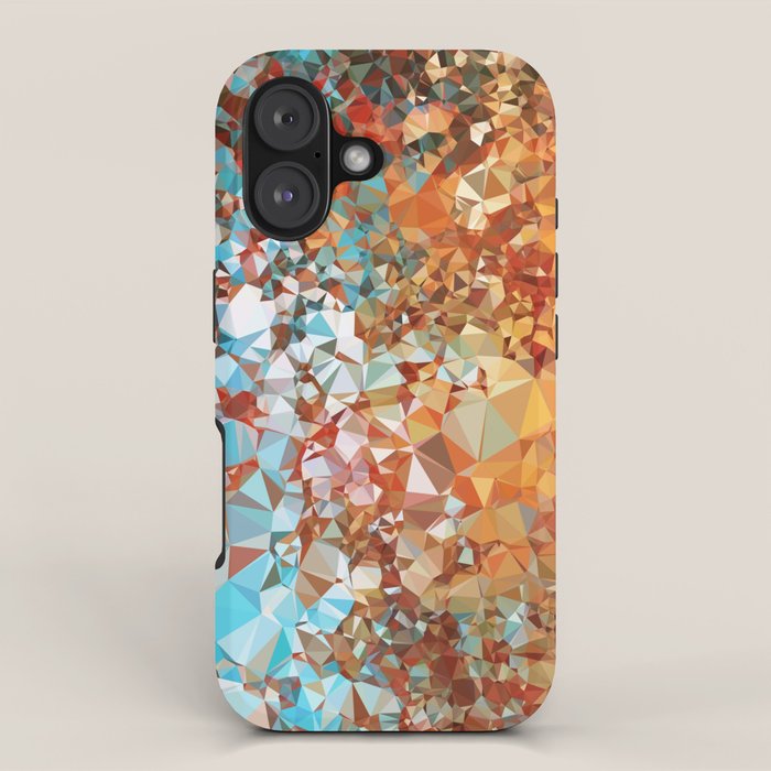 Blue Rust Abstract Low Poly Geometric Vector Art iPhone Case Gallery Image 1