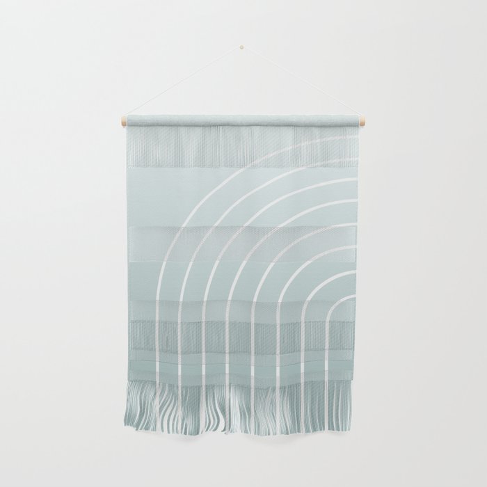Ombre Arch XVII Natural Teal Gradient Modern Geometric Lines Wall Hanging Gallery Image 1