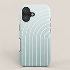 Ombre Arch XVII Natural Teal Gradient Modern Geometric Lines iPhone Case Gallery Image 1