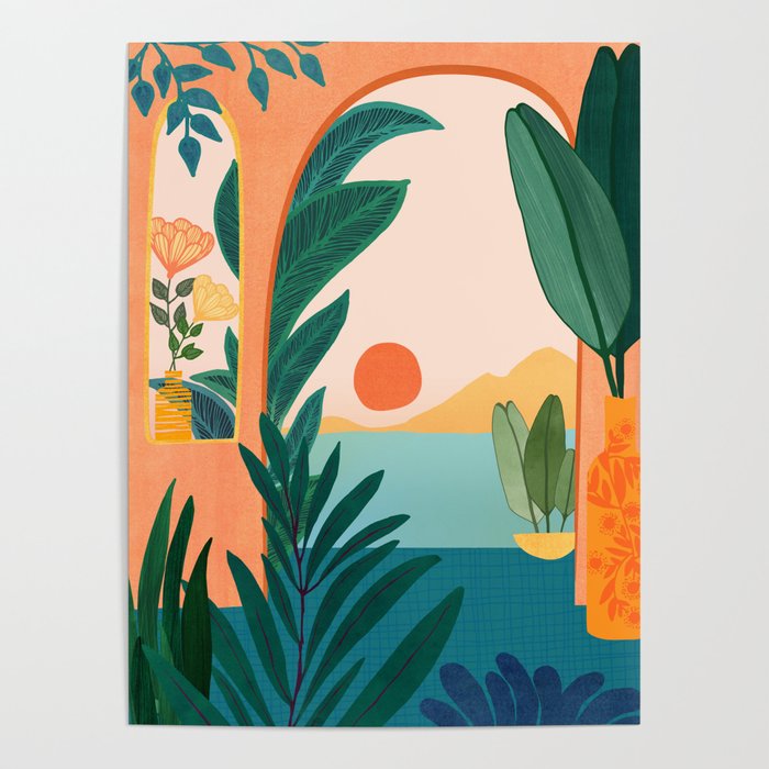 Tropical Evening Sunset Landscape Poster Gallery Image 4