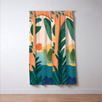 Tropical Evening Sunset Landscape Window Curtain Gallery Image 3