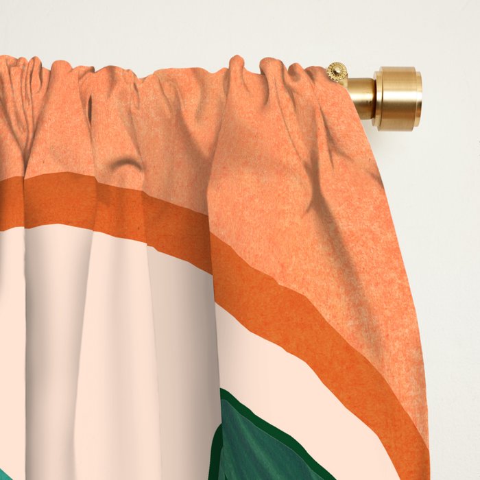 Tropical Evening Sunset Landscape Window Curtain Gallery Image 2