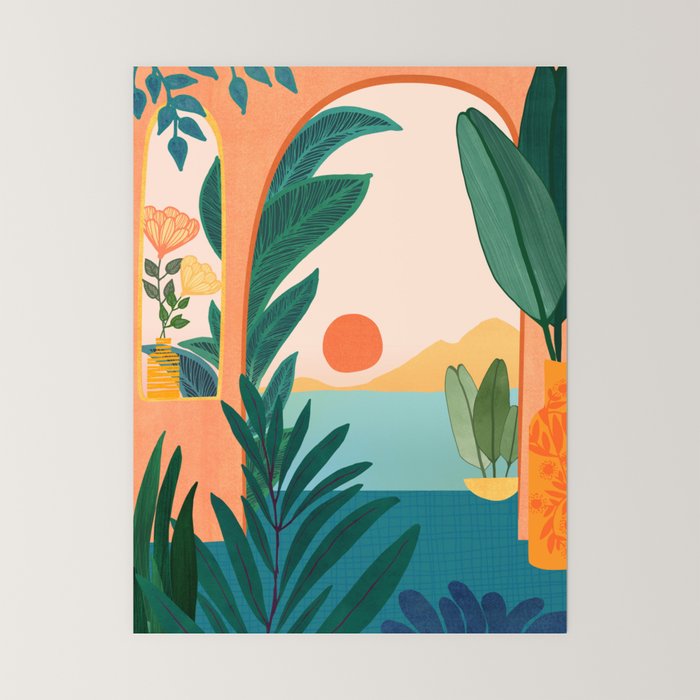Tropical Evening Sunset Landscape Mini Art Print Gallery Image 6