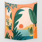 Tropical Evening Sunset Landscape Wall Tapestry Gallery Image 4