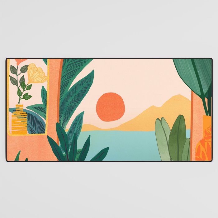 Tropical Evening Sunset Landscape Desk Mat Gallery Image 3