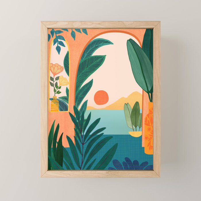 Tropical Evening Sunset Landscape Mini Art Print Gallery Image 1