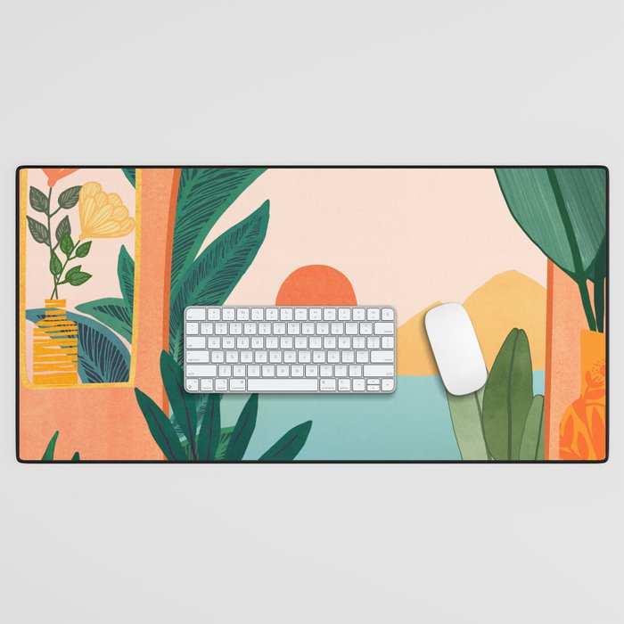 Tropical Evening Sunset Landscape Desk Mat Gallery Image 1