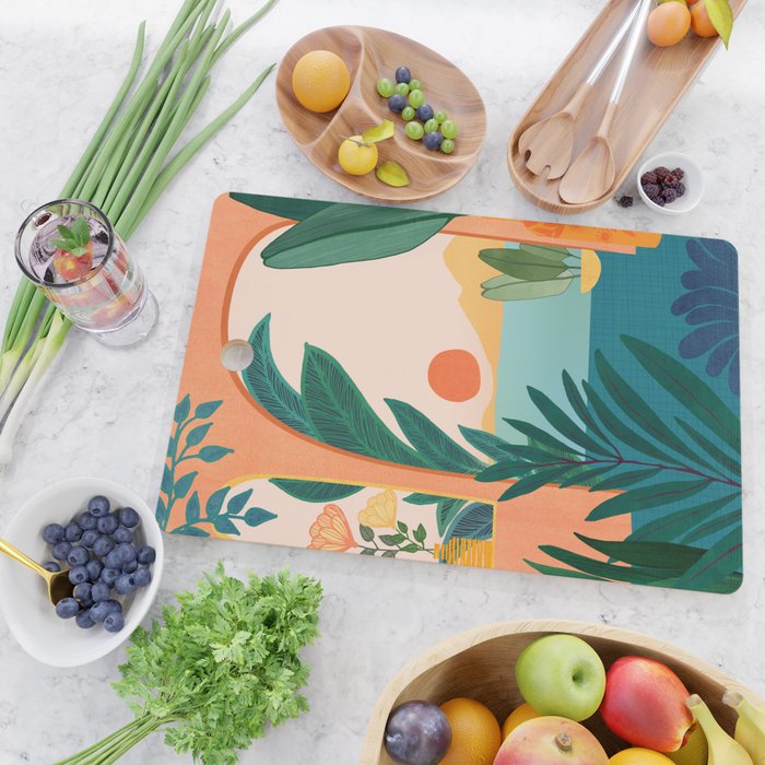 Tropical Evening Sunset Landscape Cutting Board Gallery Image 2