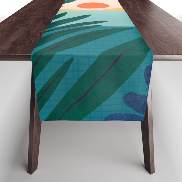 Tropical Evening Sunset Landscape Table Runner Gallery Image 1