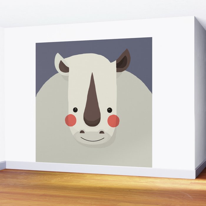 Rhinoceros, Animal Portrait Wall Mural Gallery Image 2