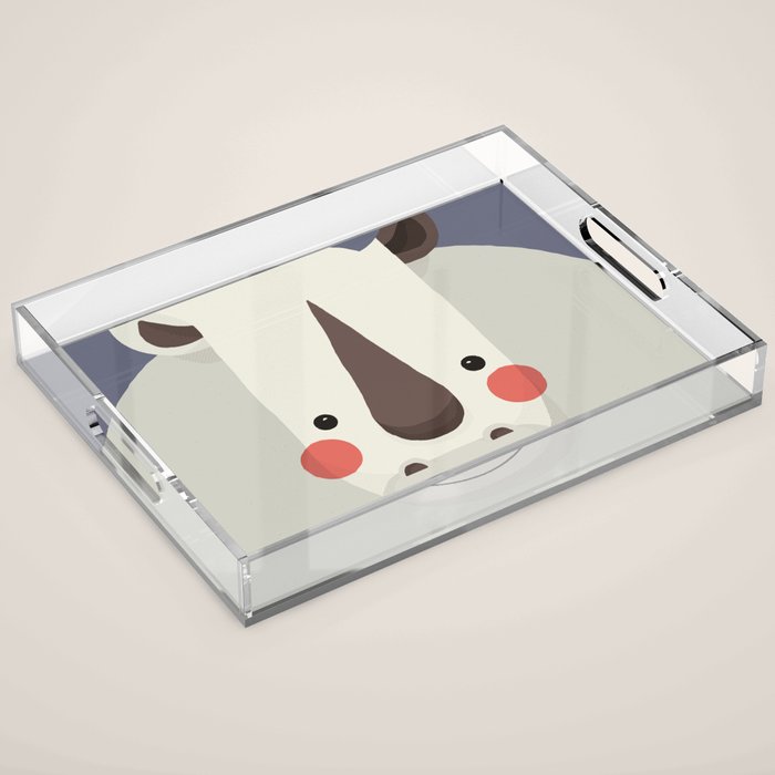 Rhinoceros, Animal Portrait Acrylic Tray Gallery Image 1