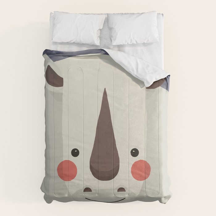 Rhinoceros, Animal Portrait Comforter Gallery Image 1