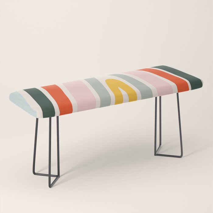 70s Vintage Rainbow Bench Gallery Image 1