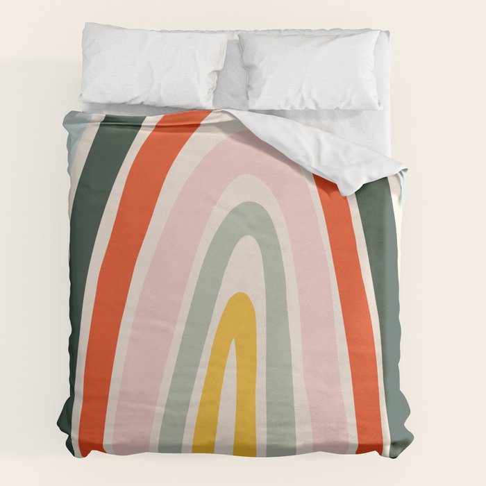 70s Vintage Rainbow Duvet Cover