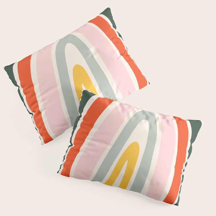 70s Vintage Rainbow Pillow Sham Gallery Image 1