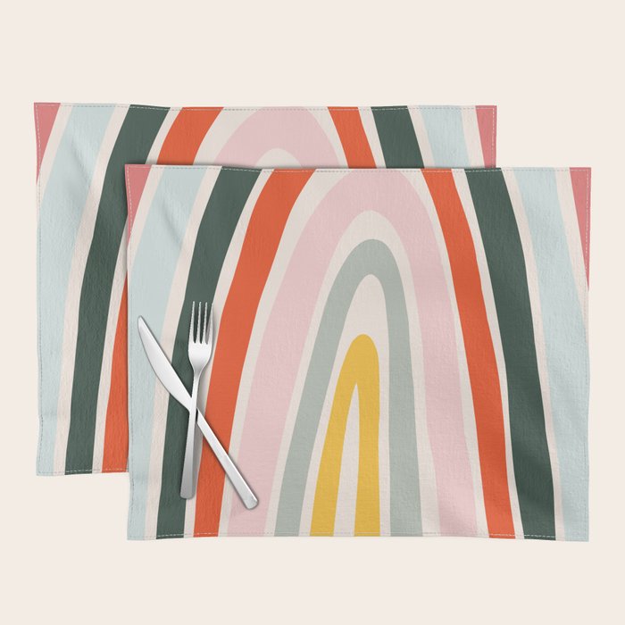 70s Vintage Rainbow Placemat Gallery Image 1