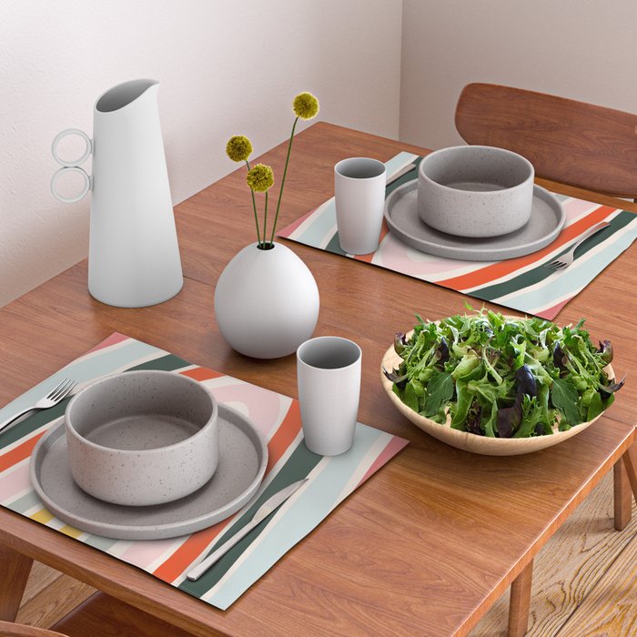 70s Vintage Rainbow Placemat Gallery Image 2