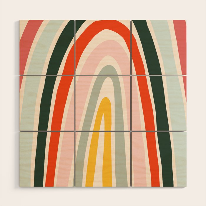 70s Vintage Rainbow Wood Wall Art Gallery Image 1