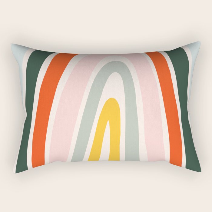 70s Vintage Rainbow Rectangular Pillow Gallery Image 1