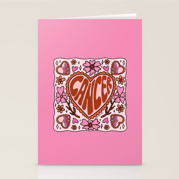 Cancer Zodiac Heart Stationery Card Gallery Image 2