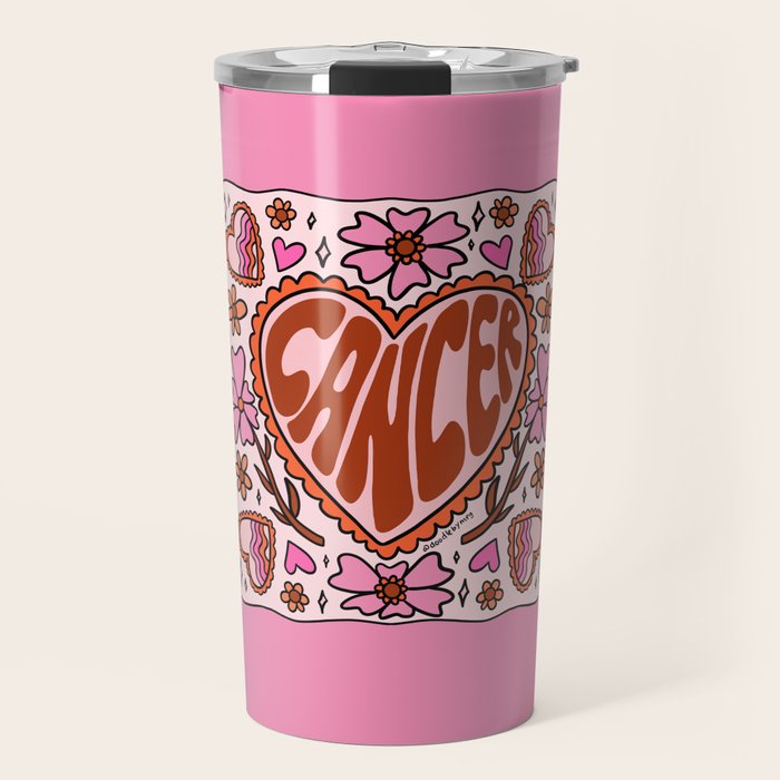 Cancer Zodiac Heart Travel Mug Gallery Image 1