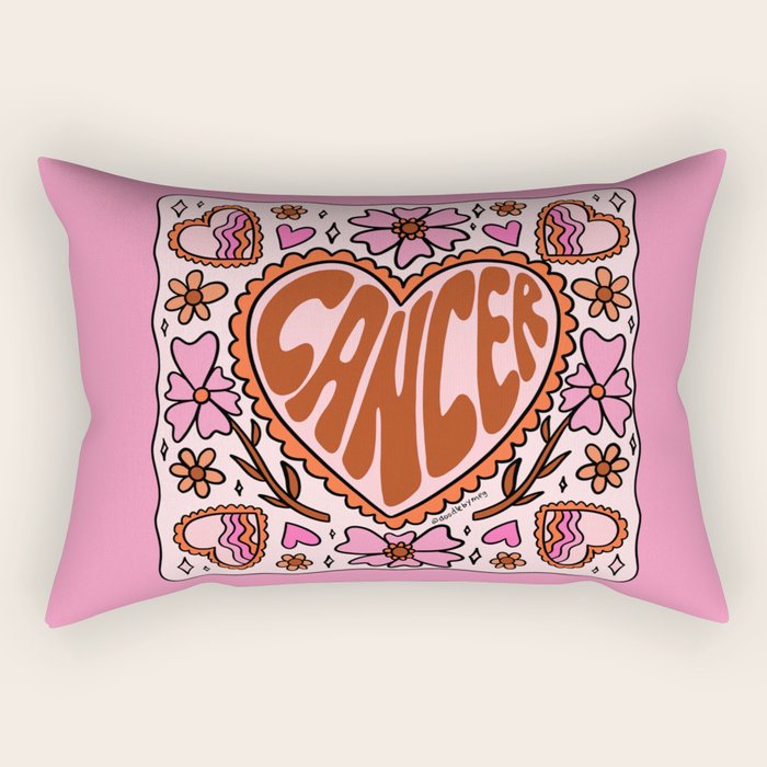 Cancer Zodiac Heart Rectangular Pillow Gallery Image 1